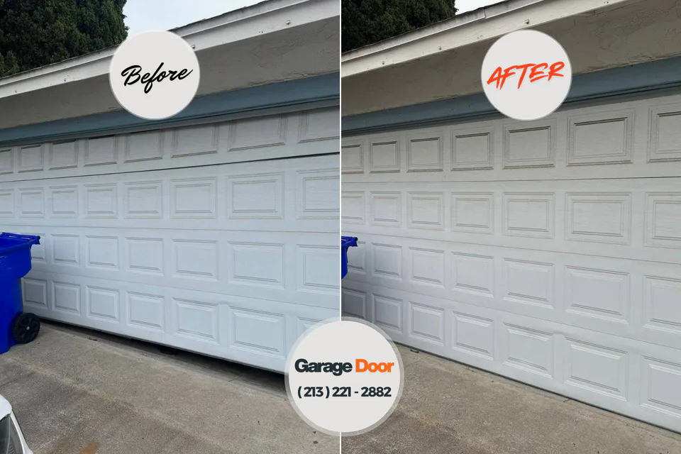 Before and after: garage door repair Miller, SD